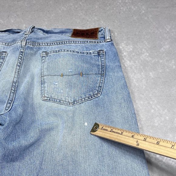 Polo Ralph Lauren Jeans Mens 34 Blue 867 Classic Straight Distressed Rugged 3417 - Picture 2 of 16